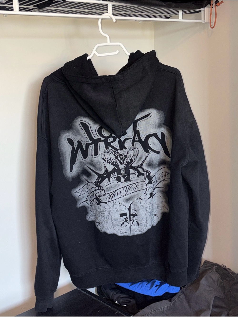 Black 'LOST' Embellished Hooded Sweatshirt - Picture 2 of 2